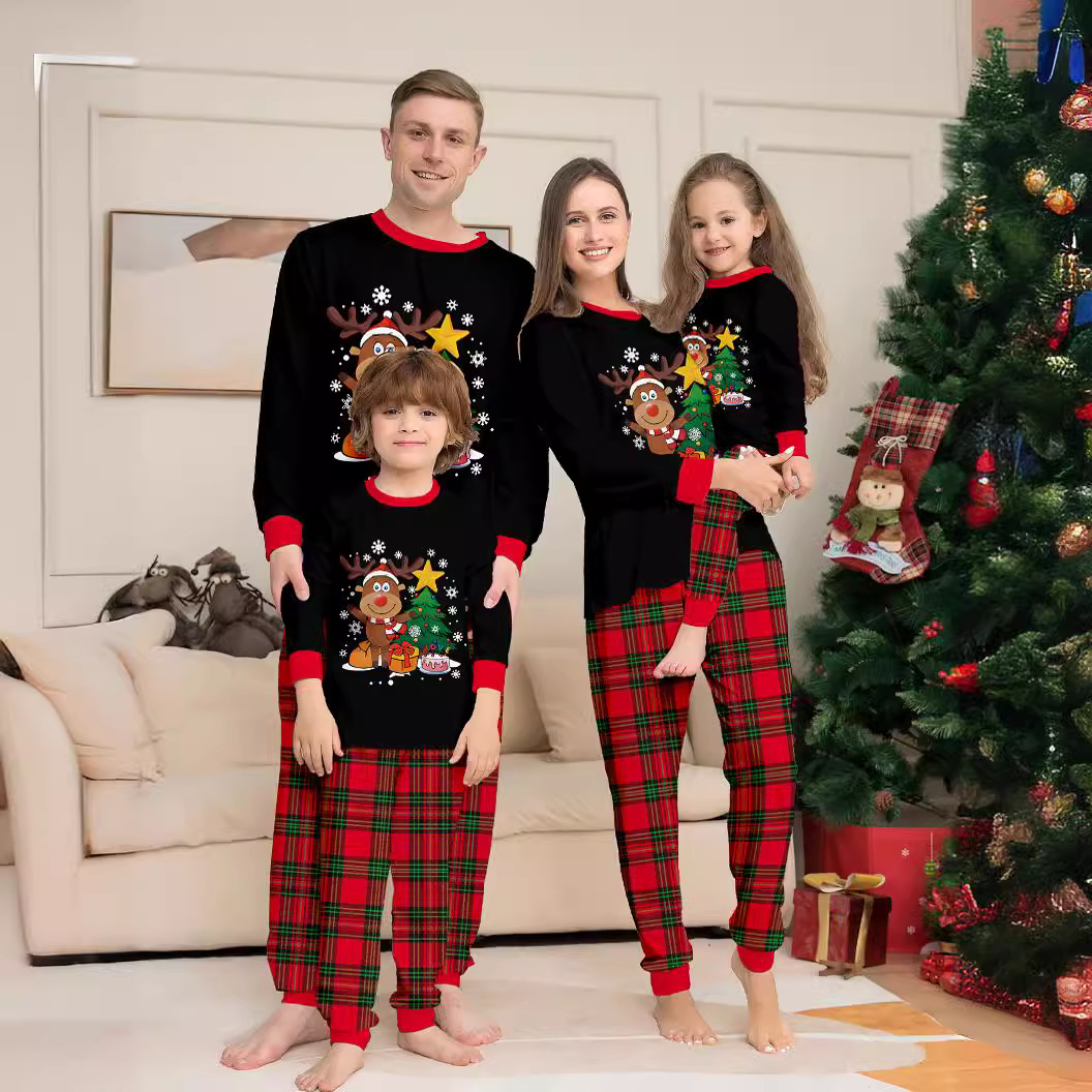 Family Tree Print - Autunno e inverno cartone animato alce