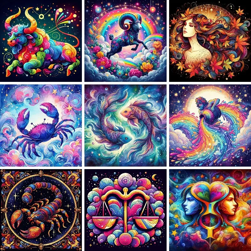 Photo Mosaic Print - 5D diamante pittura segni zodiacali arte